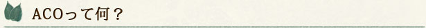 ACO認定って何？
